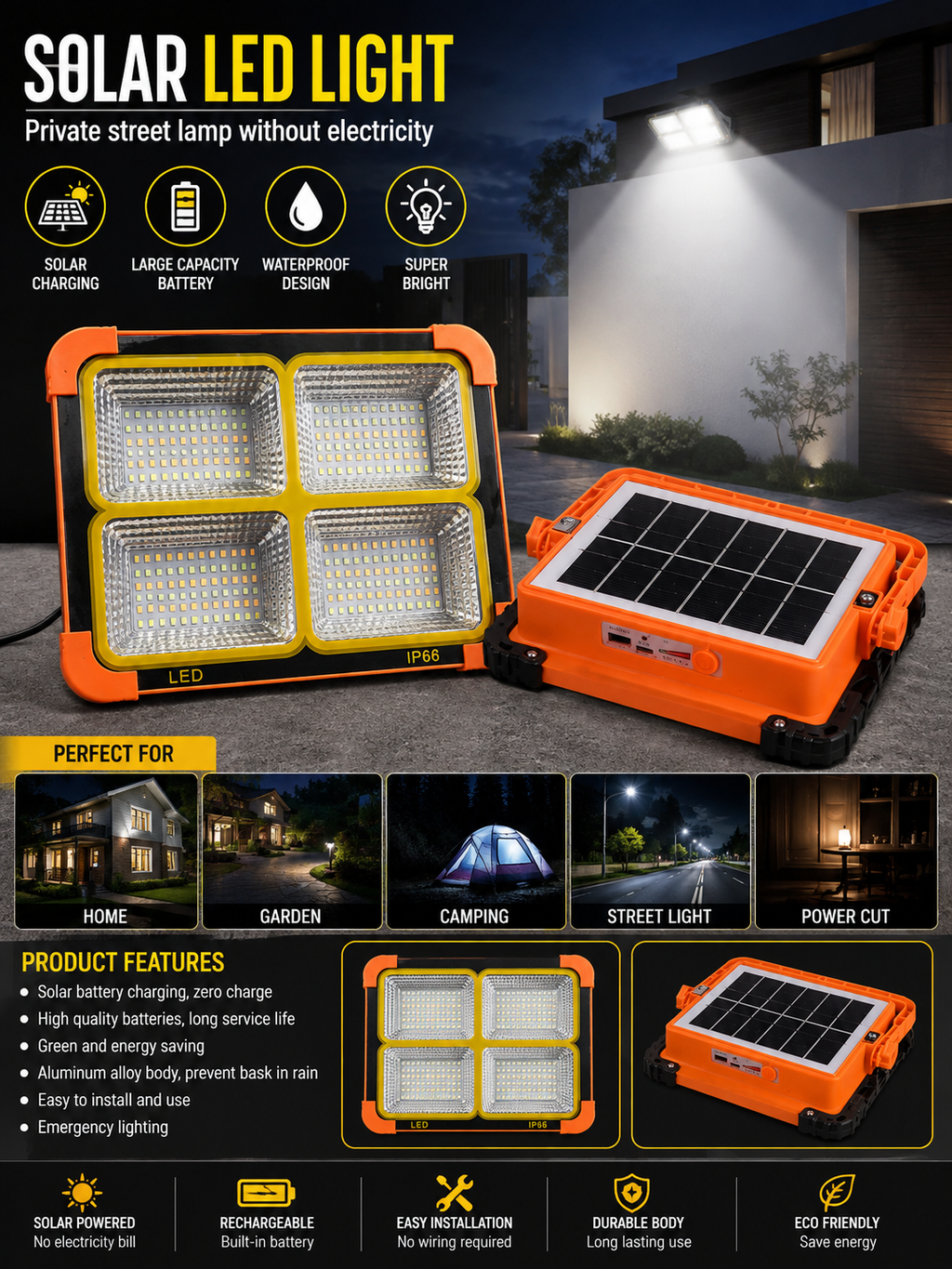 Solar LED Light Portable