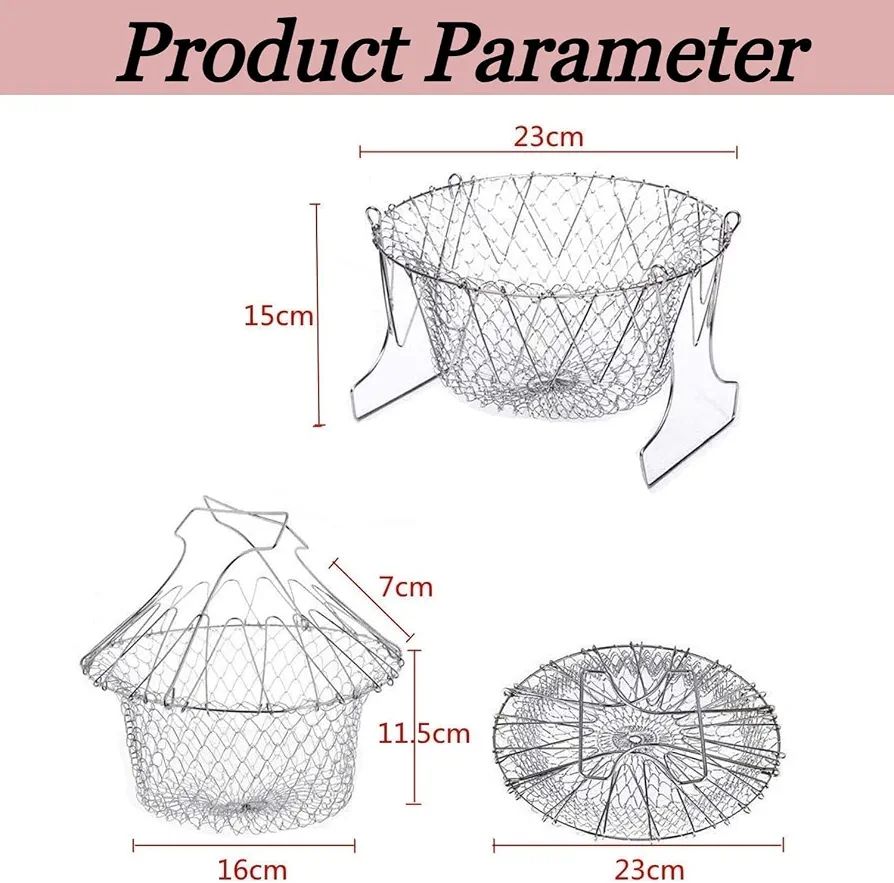 Stainless Steel Foldable Frying Basket