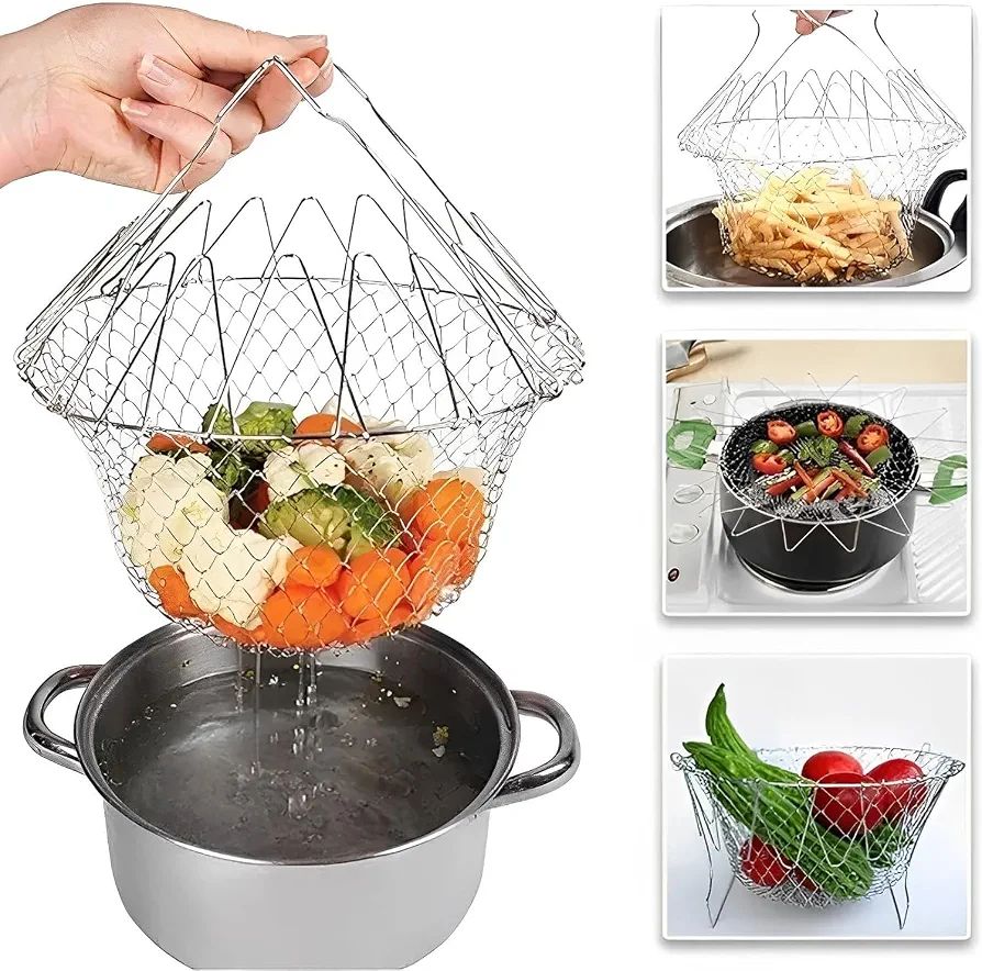 Stainless Steel Foldable Frying Basket